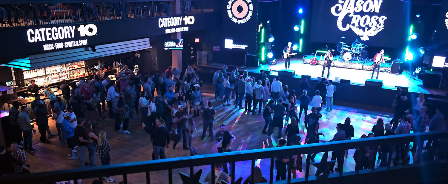 Category 10 stage from the upper level