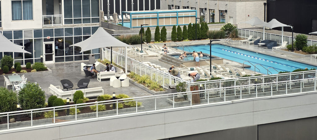 Pool deck at the Placemakr