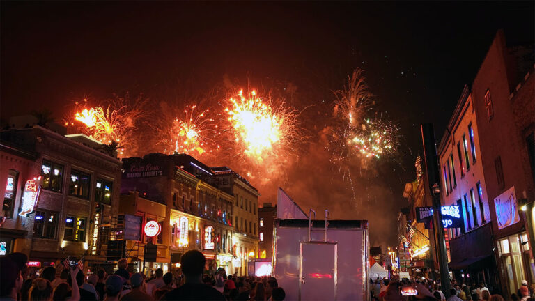 Fourth of July fireworks from Lower Broad.
