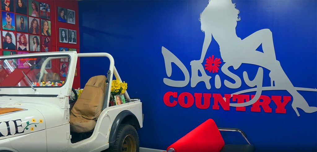 Daisy "Duke" Country inside the free Cooters Musuem in Music Valley